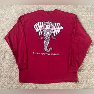 University of Alabama-Gildan Red Long Sleeve Tee with Elephant Design